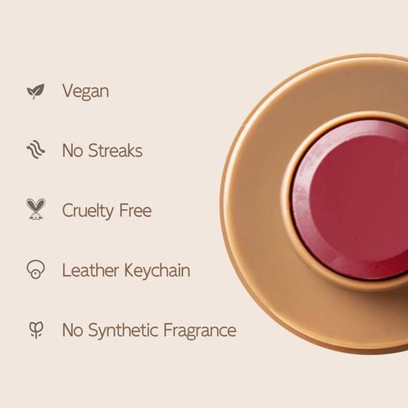 Blush Stick For Cheeks Lips Eyes W/Leather Keychain,Cream Blush Stick,Monochromatic Multi Stick,Pocket Portable For Travel,Dewy Finish,Buildable Blendable Color | 03# Dusty Rose-Rose Mauve,0.2 Fl.Oz