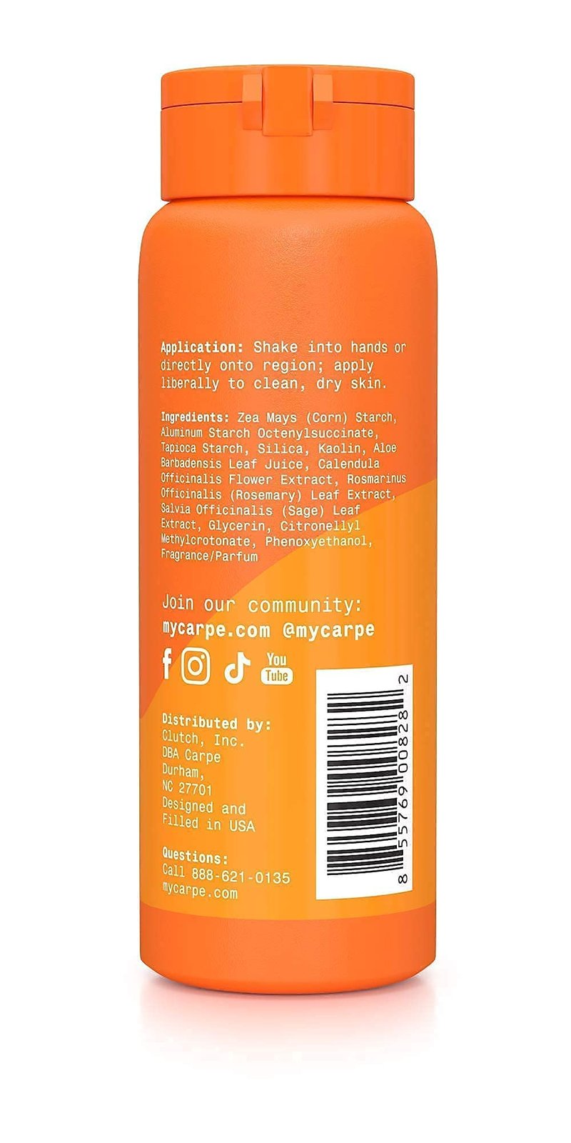 Carpe Sweat Absorbing Talc-Free Body Powder for Women, Anti-Chafing and Safe for Feminine Areas, White Jasmine Scent