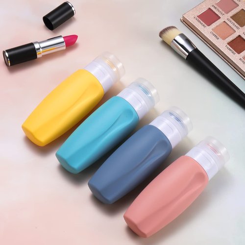 Travel Bottles for Toiletries,BPA Free,3 oz Tsa Approved Silicone Leak Proof Refillable Portable Squeeze Empty Accessories Travel Size Containers for Lotion Shampoo Conditioner Liquids(4 Pack)