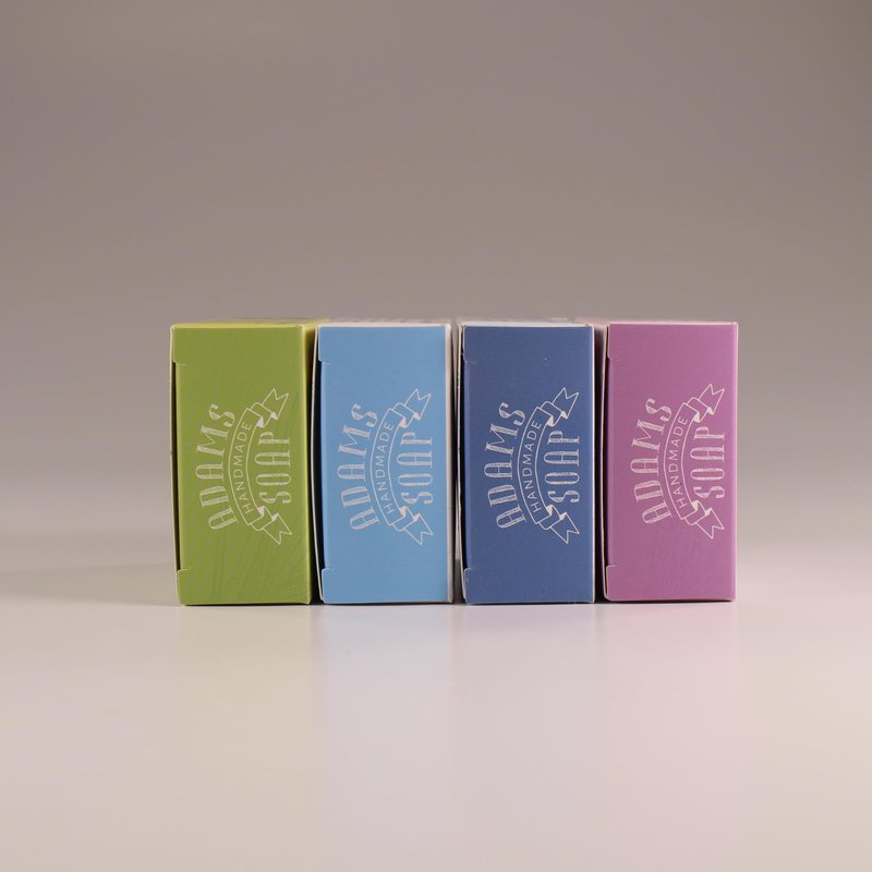 Adams Handmade Soap Variety Pack – 4 Bar Set: Unscented, Peppermint, Lavender, Lemongrass | Vegan, Cold Process, 84% Organic, Essential Oils, USA Made