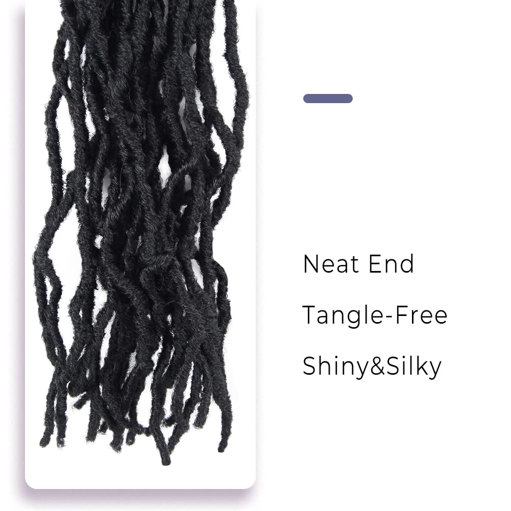Niseyo Faux Locs Crochet Hair 10 Inch Soft locs, 6 Packs Short Crochet Locs Pre Looped Crotchet Straight Synthetic Hair Extensions (1B, Natural Black)