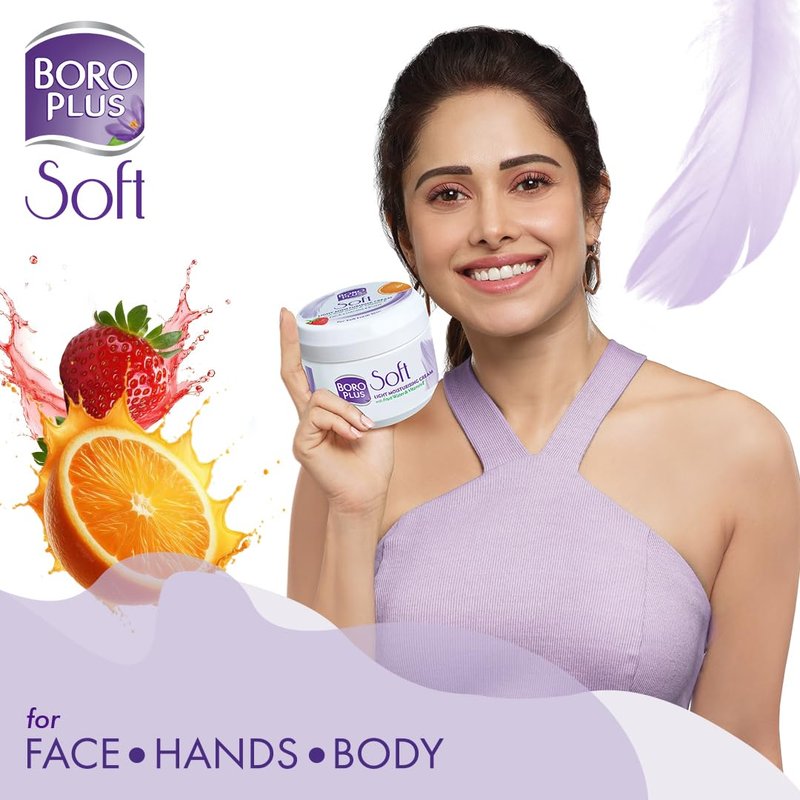 BOROPLUS Light Moisturizing Cream with Vitamin E | Lightweight Moisturizer for Face, Hands & Body | Soothes, Nourishes & Softens Dry Skin | Gives 24-Hour Moisturization | 3.38 Fl Oz (100ml)