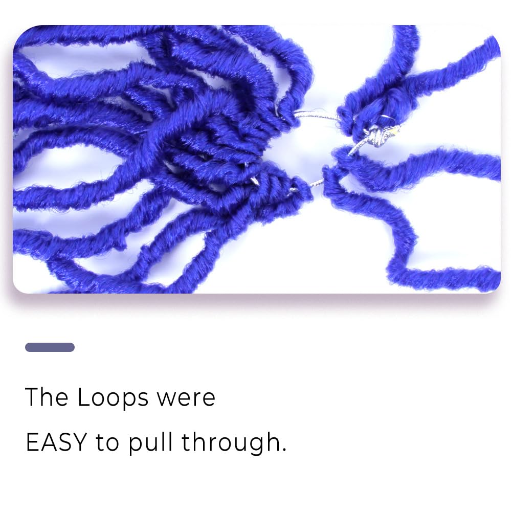 Niseyo Faux Locs Crochet Hair 16 Inch Soft locs, 6 Packs Short Crochet Locs Pre Looped Crotchet Straight Synthetic Hair Extensions (16 Inch, Blue)