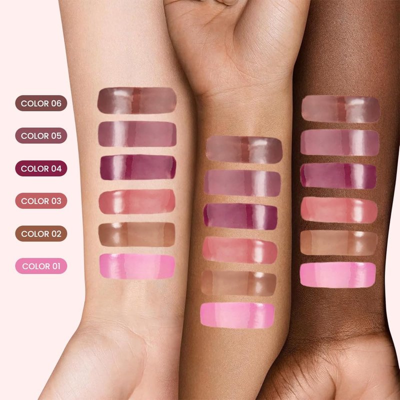 FeiCuiYun 2Pcs Lip Tinted Glowy Balm Hydrating Tinted Lip Serum Lip Gloss, Ultra-Hydrating Natural Vegan Lip Balm, Sheer-Tinted Shine & Hydration, Soothes & Softens Dry Lips Skincare 03+04