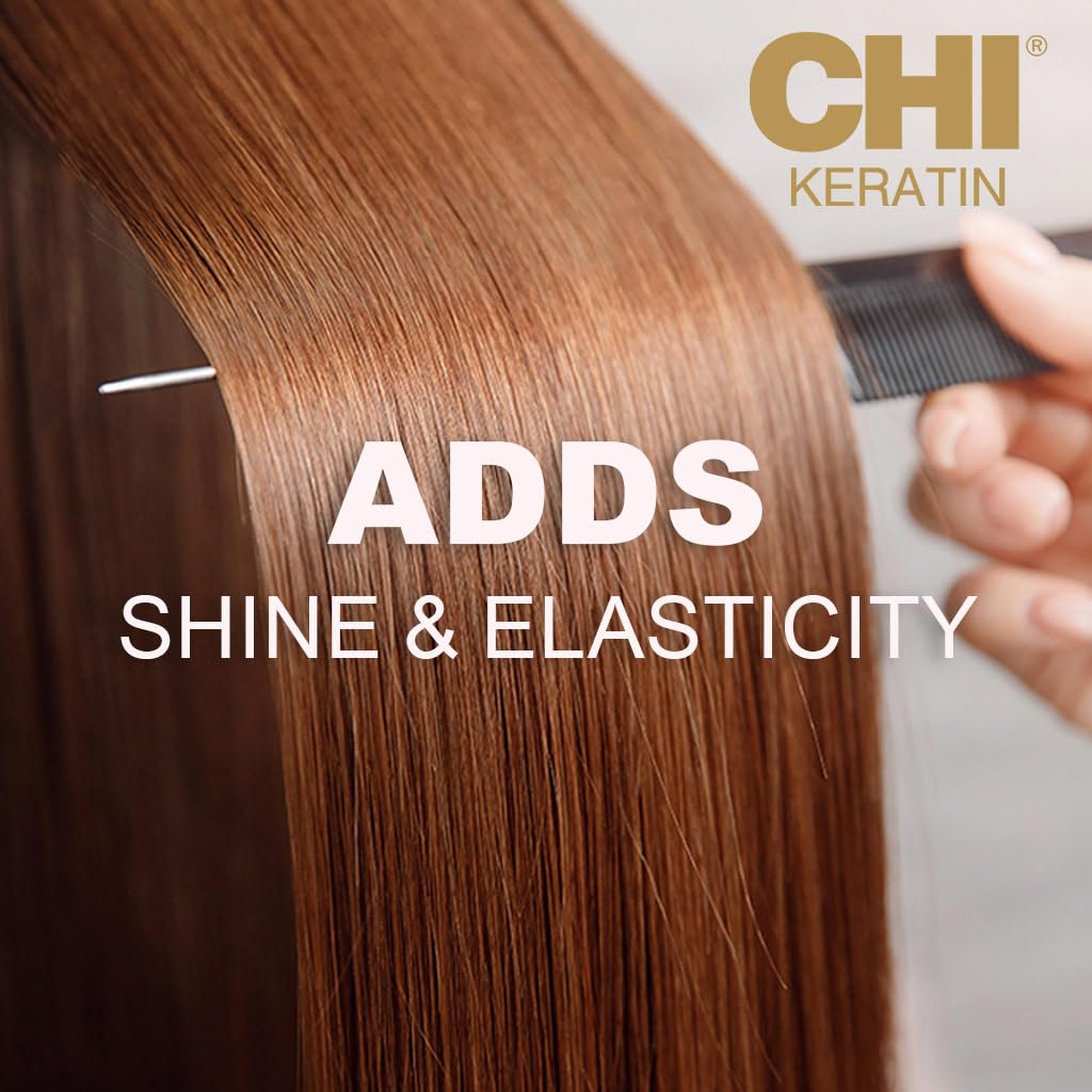 CHI Keratin Reconstructing Shampoo, Delivers Healthier Hair, Adds Shine & Helps Prevent Future Breakage, Sulfate, Paraben, & Cruelty-Free, 32 Oz