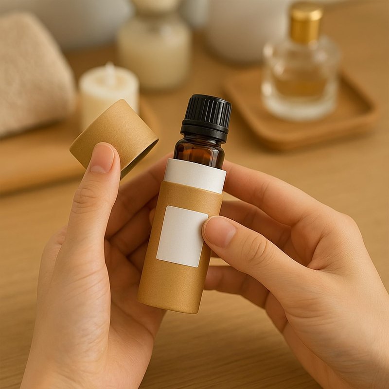 Doromy 10Packs 10ml/0.33Oz Kraft Paper Tube Containers Brown Cylinder Cardboard Lip Balm Tubes Eco-Friendly Round Paper Box for Essential Oil Bottles, Lipsticks, Small Gifts, Handmade Crafts