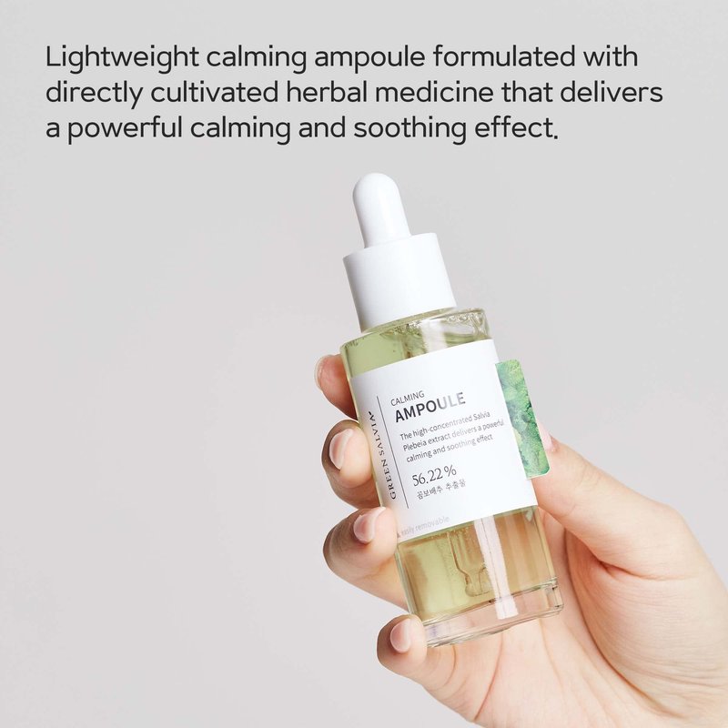 MEIDEME Green Salvia Calming Ampoule (50ml) - Soothing and Hydrating Face Moisturizer for Oil Balance, Korean Serum