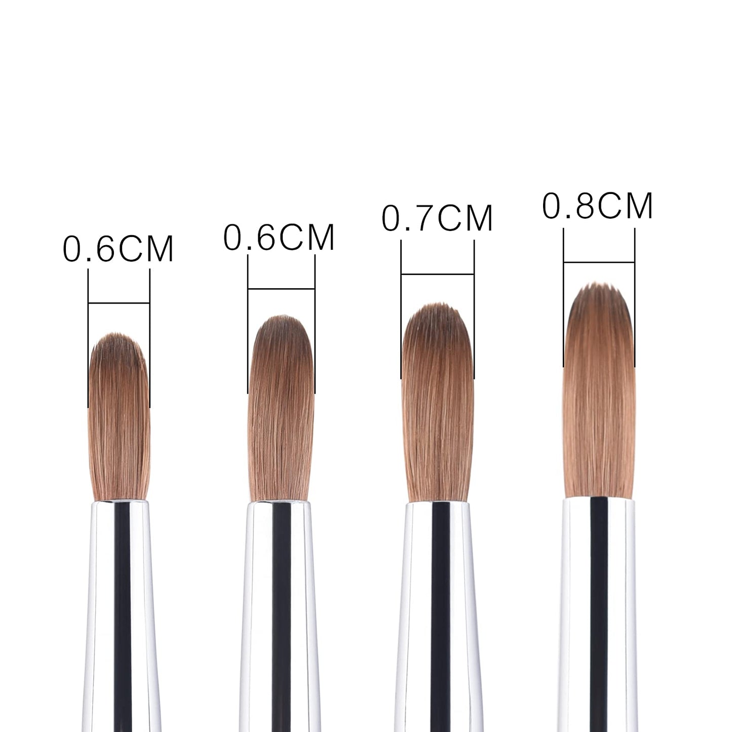 KADS 100% Kolinsky Sable Acrylic Brush Nail Brush for Acrylic Application Round Head Crimped Nail Art Brush Manicure Tool (SET)