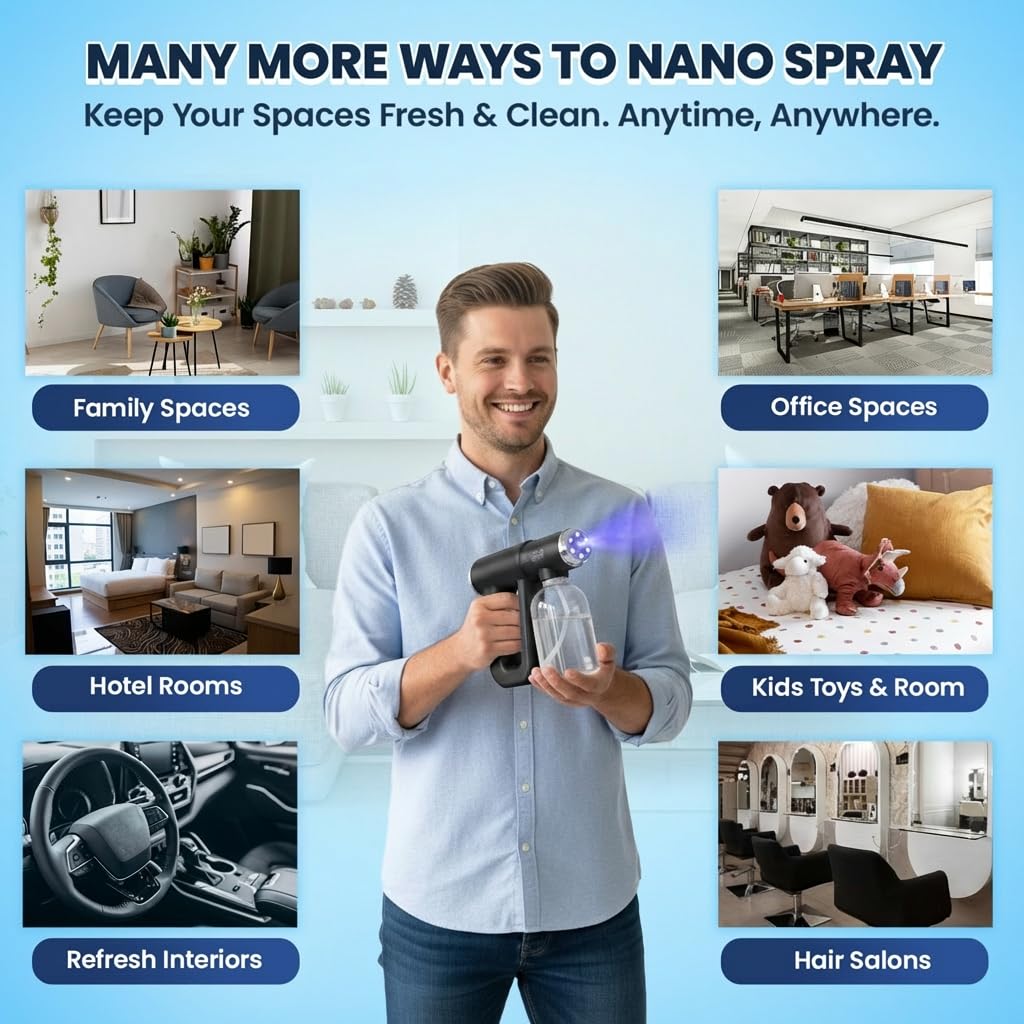Professional Barber Disinfectant Spray Gun, Ultra Fine Mist Sprayer, Black