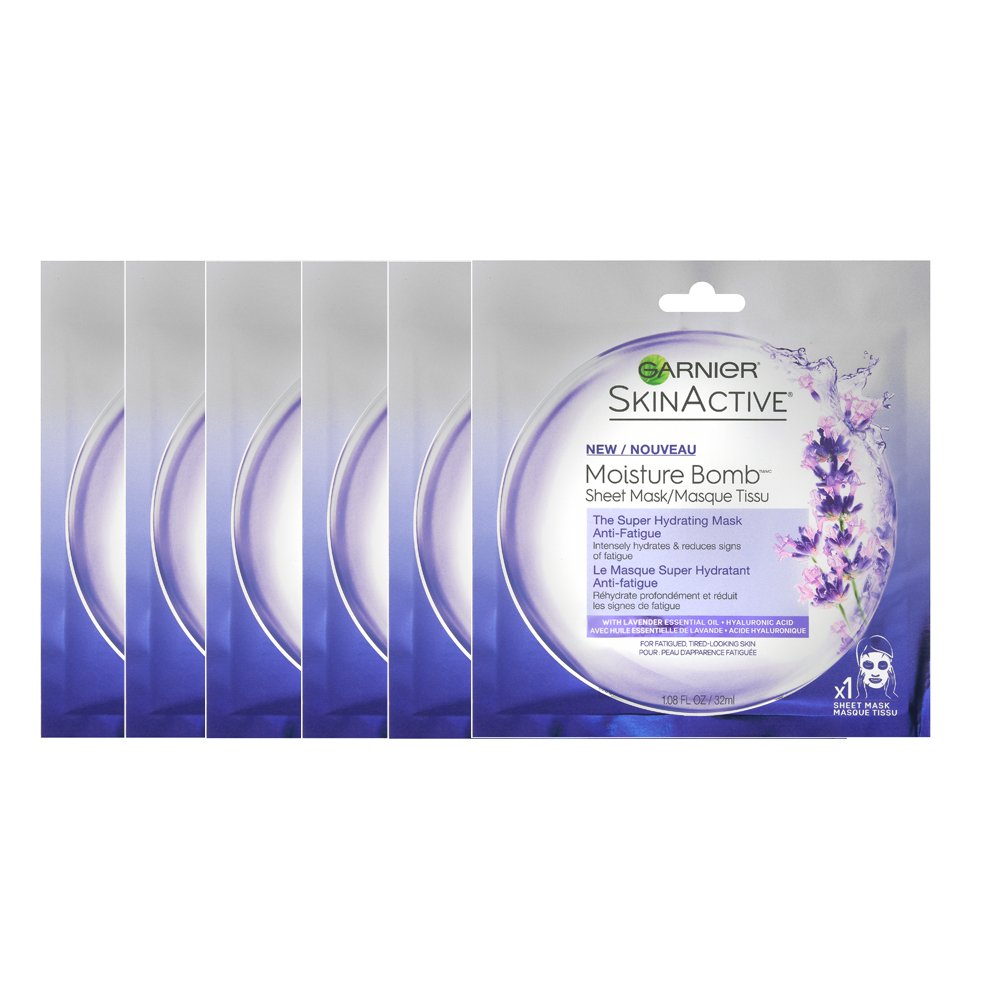 Moisture Bomb Sheet Mask 6 Count - Hydrating Garnier SkinActive Face Masks
