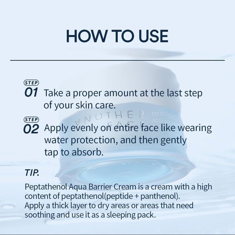 ANOTHERFACE PEPTATHENOL™ Aqua Balance Cream 1.69 Fl Oz, Peptide Moisturizer for Firm Skin, Ceramide Repairing Barrier for Anit-Aging, Hyaluronic Hydrating for Dry Skin, Vegan, Korean Skin Care