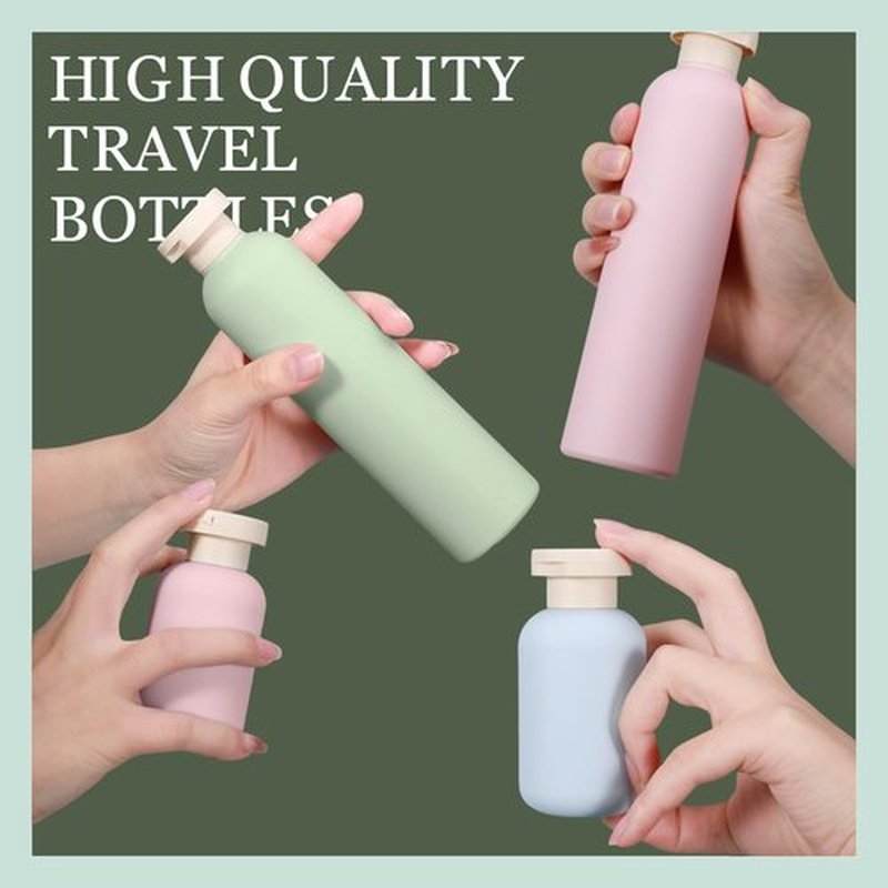 ASEVAT 8.8 oz Plastic Travel Refillable Shampoo Bottles, Empty Plastic Squeeze Bottles with Flip Cap, Plastic Travel Containers for Shampoo and Conditioner for Body Lotion(4 Pcs