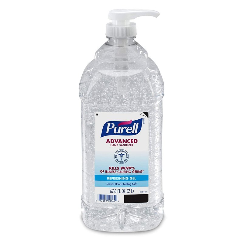 Purell Advanced 9625-02-EC Hand Sanitizer Refreshing Gel, cl Scent, 2 L, Tabletop Pump Bottle, 2-Pack