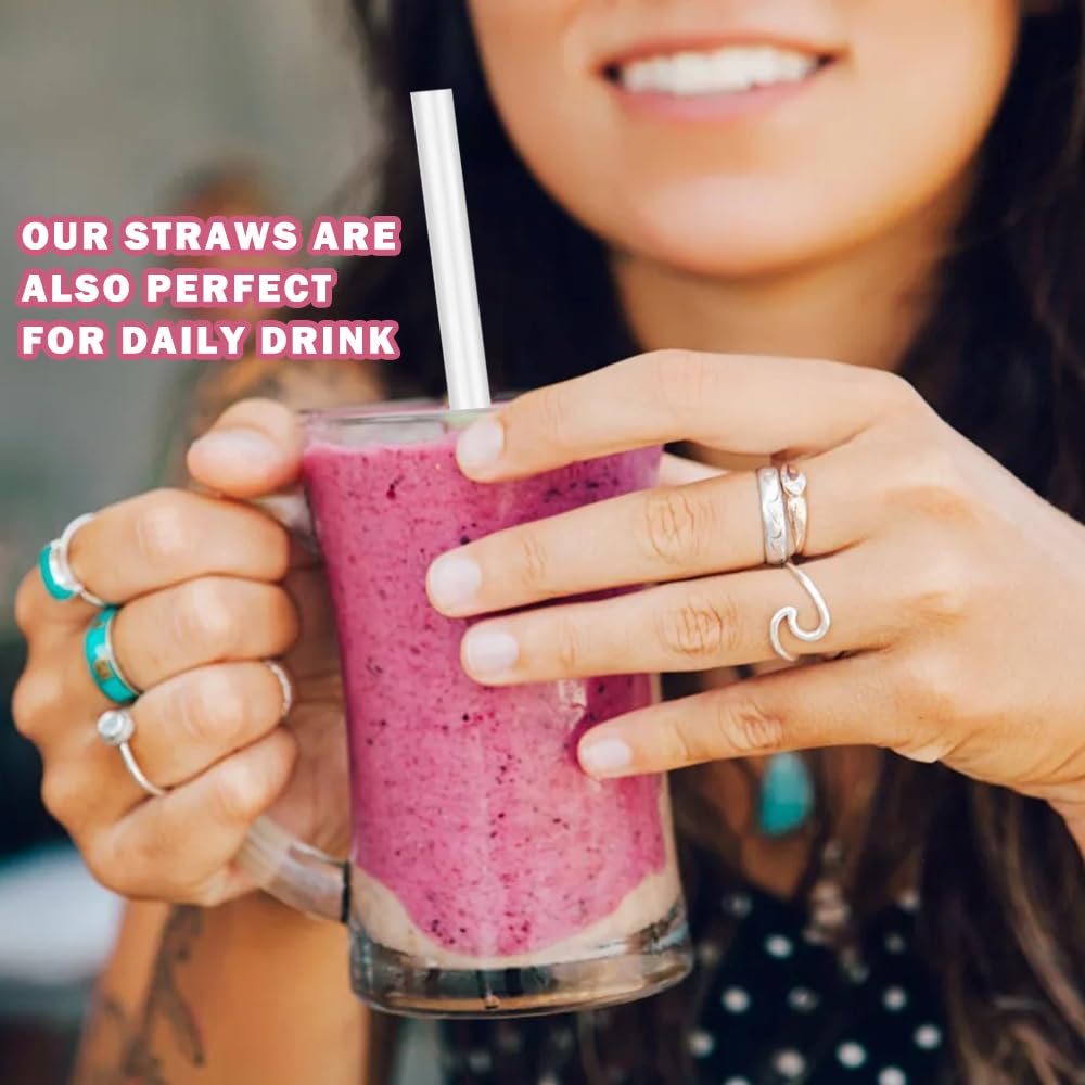 WK ieason Replacement Straws for Stanley Owala 40 oz 30 oz Cup Tumbler, 6pcs 12 Inch Long Plastic Reusable Straw with Cleaning Brush for Stanley Owala Tumbler Accessorie. Cuttable Plastic Straws