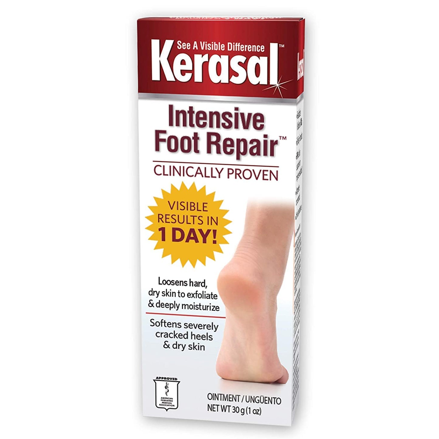 Kerasal Intensive Foot Repair Ointment - 1 oz (3-Pack) for Cracked Heels & Dry Skin