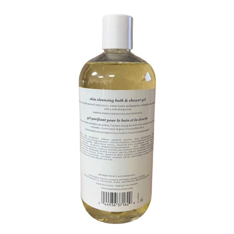 Crabtree & Evelyn CITRON Skin Cleansing Bath & Shower Gel 16.9 OZ