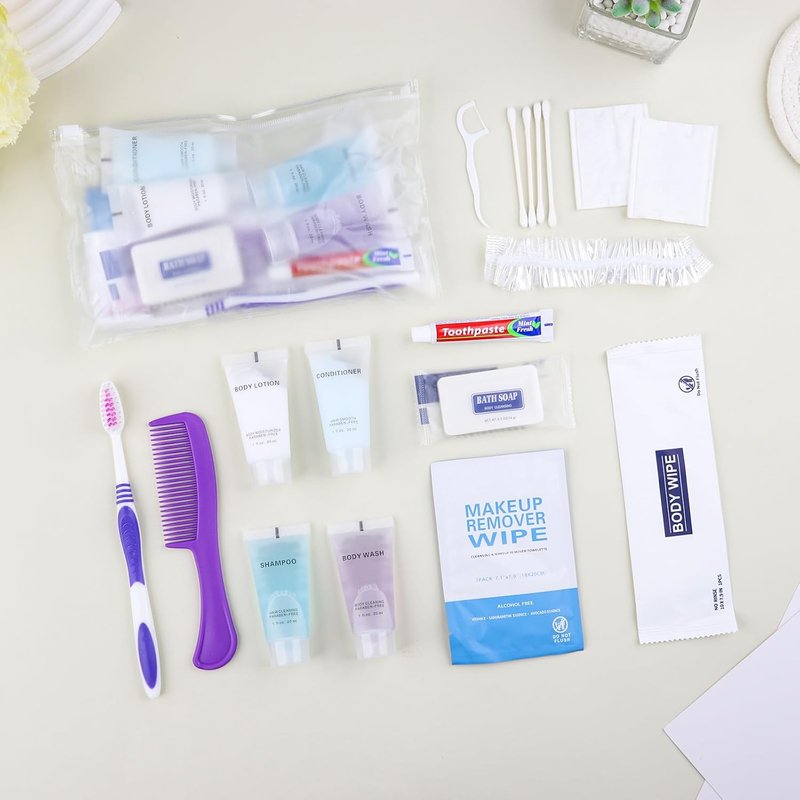 Basic Toiletry Kits - Pack of 30 Individually Packed Personal Hygiene Kits | Travel Size for Home, Camping, Hotels