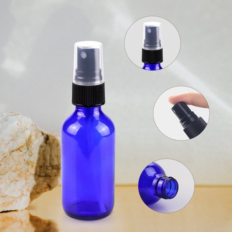 Wedama Glass Spray Bottles, Mini Spray Bottles 2 oz, Empty Small Spray Bottles with Funnel Dropper, Fine Mist for Hair, Travel, Plants, Cleaning Solutions and Skin Care (4 Pack)