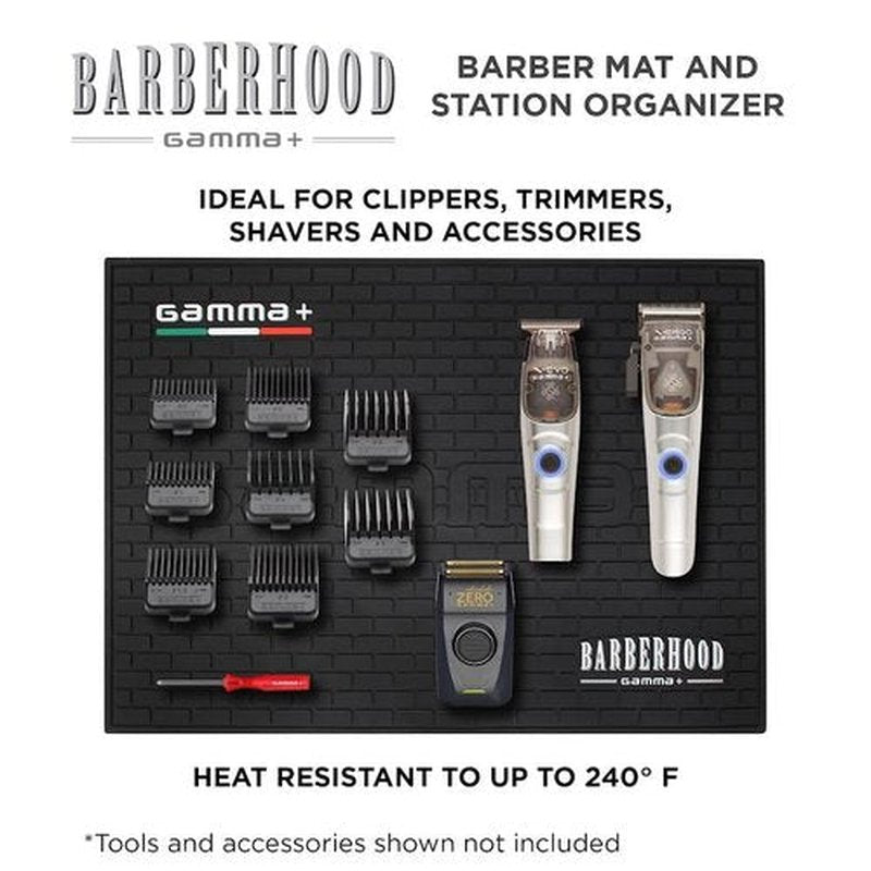 GAMMA+ Professional Salon and Barber Shop Mat and Hot Tools Station Organizer, Heat Resistant Rubber