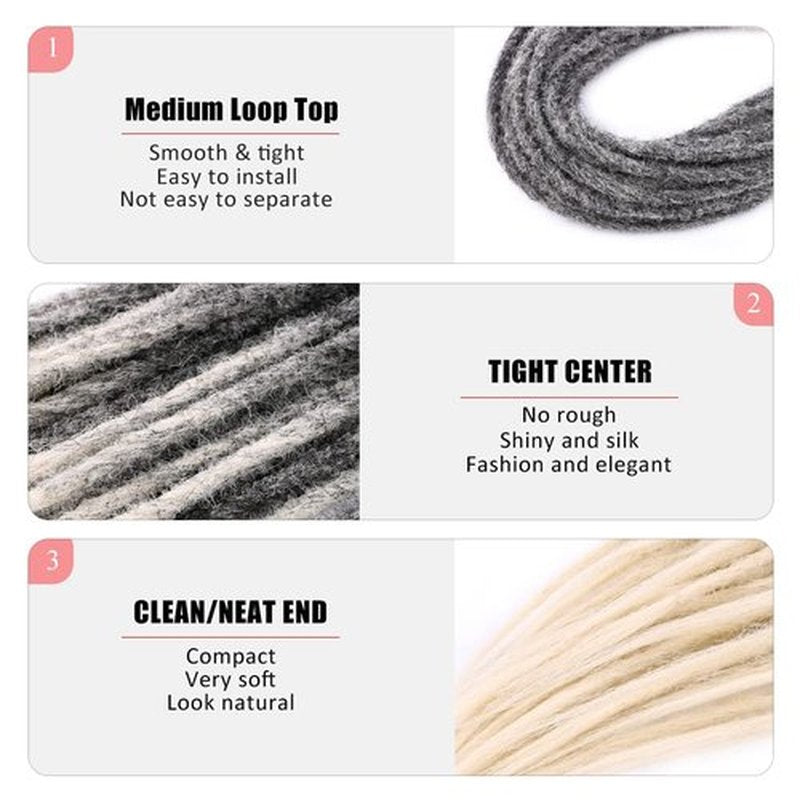 DAIRESS 24 Inch Straight Double Ended Dreadlock Extensions Synthetic Dreads10strands/pack Synthetic Braids Thin 0.6cm Soft Handmade Reggae Hair Hip-Hop Style Dread Extensions Locks Hair(1B/613)