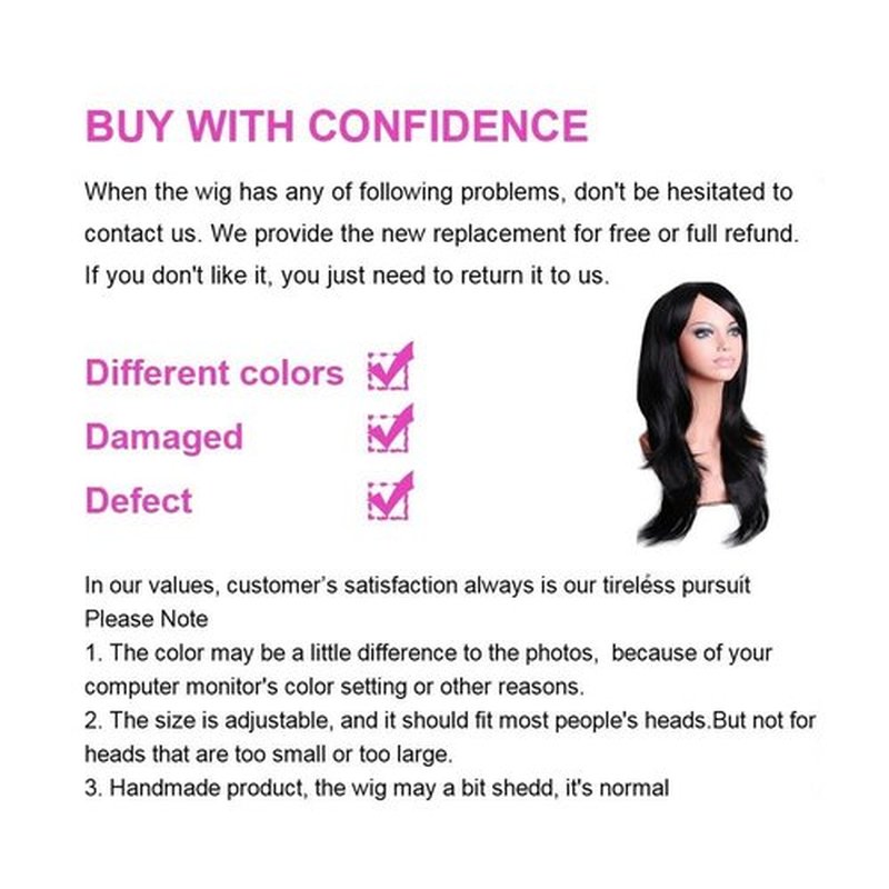 Luhuanx Wigs for Women Girls Long Wavy Heat Resistant Fiber Wigs Side Bangs Cosplay Party, Women's Wigs with Bangs Long Fluffy Curly Wavy (Black)