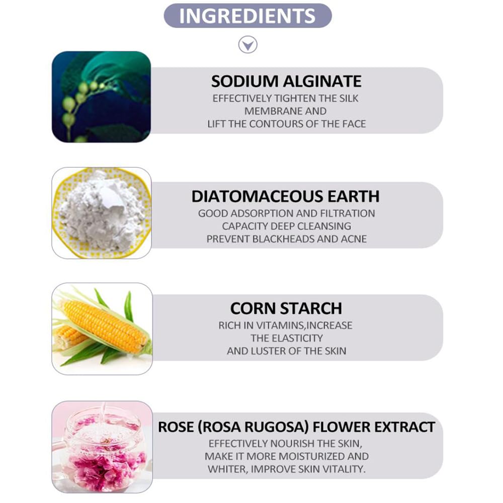 beafadel Jelly Mask Powder for Professional Facials Care,Hyalorunic Acid Moisturizing HydroJelly Face Mask Peel Off Mask, Hydrating Gel Face Masks with Double-ended Silicone Brush, 23 Fl Oz (ROSE)