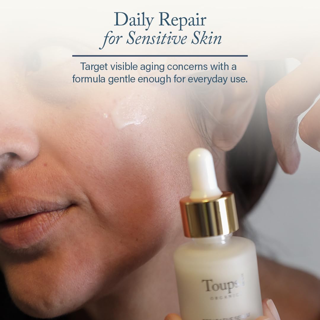 Toups & Co Reparative Serum | Bakuchiol Retinol Alternative Facial Serum | Targets Hyperpigmentation, Sun Damage & Fine Lines | With Amino Acids, Vitamins C & E | Gentle for Sensitive Skin | 1 oz