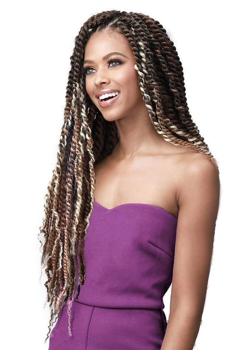 Bobbi Boss Loc and Twist Feather Tip Braid 3X JAMAICA BRAID 24" (1 Pack, PLSVR/GREY)