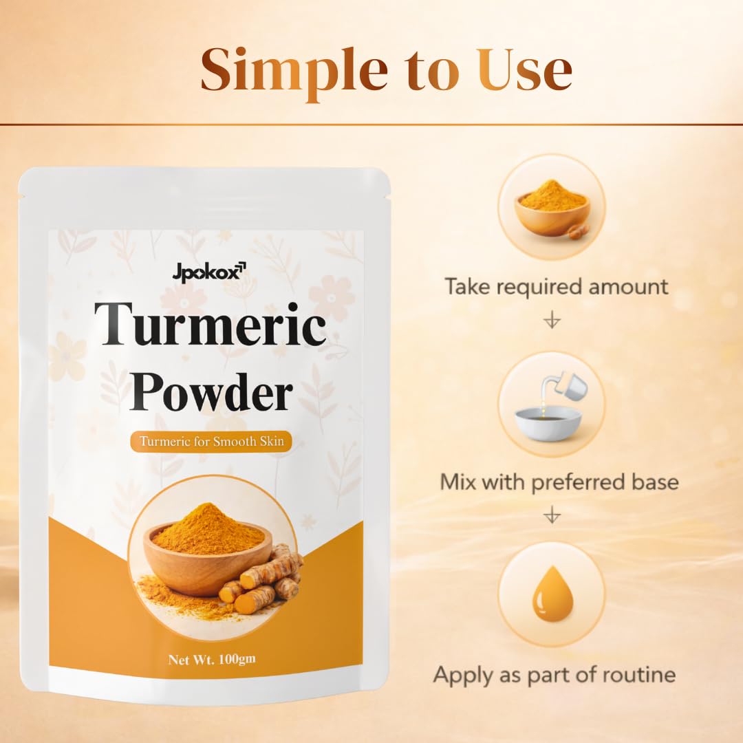 Jpokox Turmeric Powder | Turmeric Powder Organic | Turmericc Powder for Skin | turmeric Root | Powder For Men & Women | (Pack 1)
