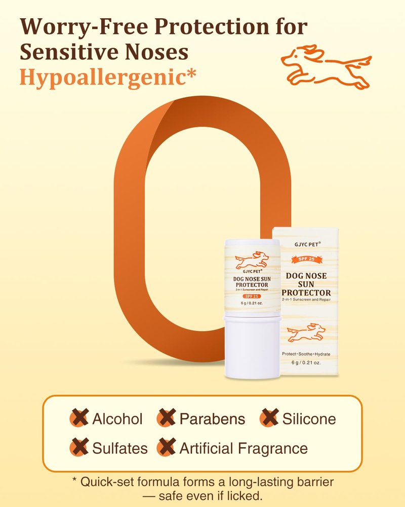Dog Nose Sun Protector Balm - SPF25+ Snout Sunscreen for Pups, Shea Butter & Coconut Oil Moisturizer Formula, Protects & Against Dry, Cracked Sensitive Noses