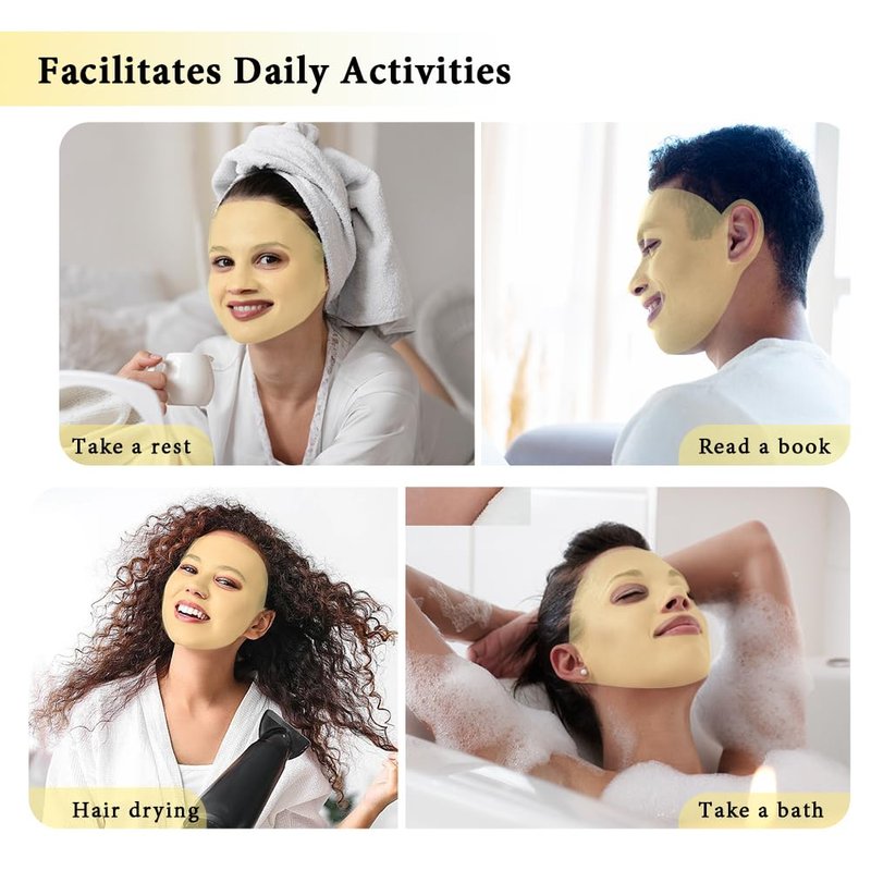 my novel things Face Ice Pack and 2 Packs Silicone Face Mask Cover, Full Facial Frozen Masks Hot Cold Face Compress Reusable Skin Care Gift for Women Puffiness Swelling Relief Beauty Spa Essentials