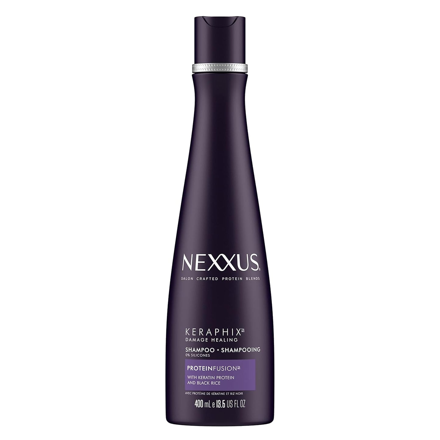 Nexxus Keraphix Shampoo With ProteinFusion for Damaged Hair Keratin Protein, Black Rice, Silicone-Free 33.8 oz