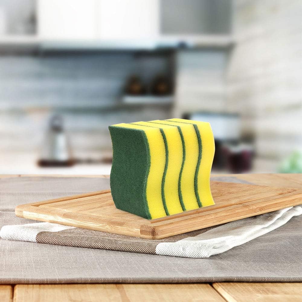 Heavy Duty Kitchen Sponges - 24 Pack Stink-Free Dish Scrubber for Home & Pots/Pans Cleaning