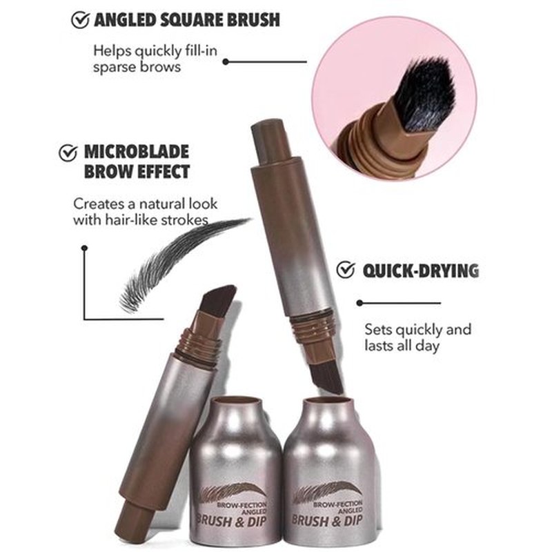 Liftique Brow Brush, Liftique Eyebrow Brush, Liftique - Instant Brow Brush, Brow Fection Angled Brush & Dip (CHOCOLATE)