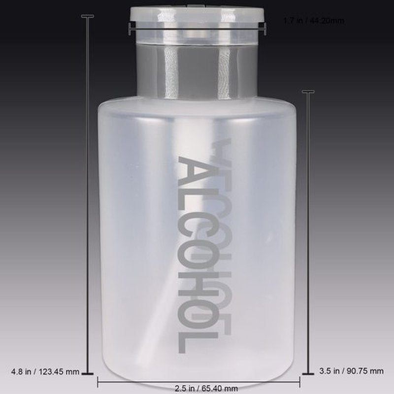 9oz Push Down Pump Dispenser Flip Top Cap Refillable Empty Bottle - Gray with Word Imprint - Lockable Travel Cosmetic Packaging Empty Bottle for Nail Polish Manicure