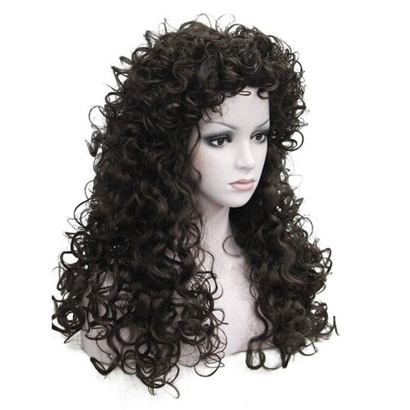 Aimole Synthetic Heat Resistant Hair Long Curly Wigs Cosplay Women Wig(6-Brown)