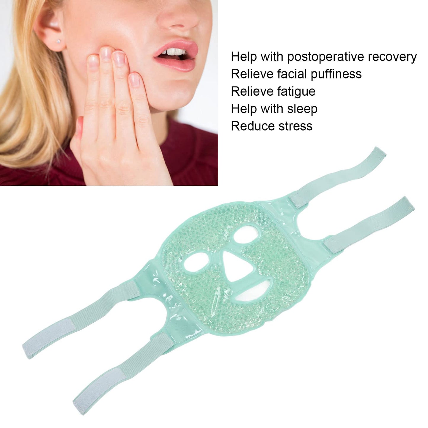 Face ice Pack ice Pack for Face Cold Face Mask Cold Face Eye Mask Ice Pack Reduce Face Puff Gel Beads Hot Heat Cold Compress Pack Face for Reusable for Post Laser Care (Light Green)