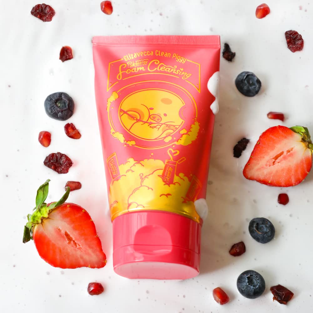 Elizavecca Clean Piggy Pink Energy Foam Cleansing 120ml/4.06 - Wash Off Face Wash/Wash off/Facial Cleanser for Oily Skin/Daily Face Wash review/Removes Make-Up