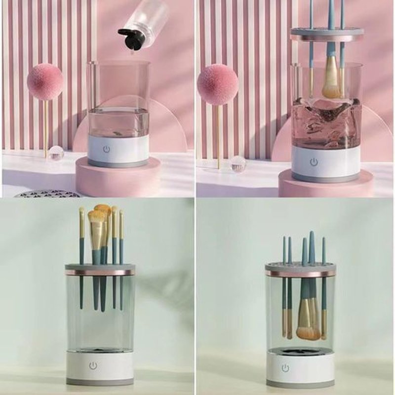The Cozy Luna Brush Cleaner for All Makeup Brush, 9000 RPM Beauty Swirl Cosmetic Brush Cleaner, Automatic Electric Makeup Brush Cleaner, IP65 Waterproof, Your Makeup Brush Game Changer (Black*2PCS)