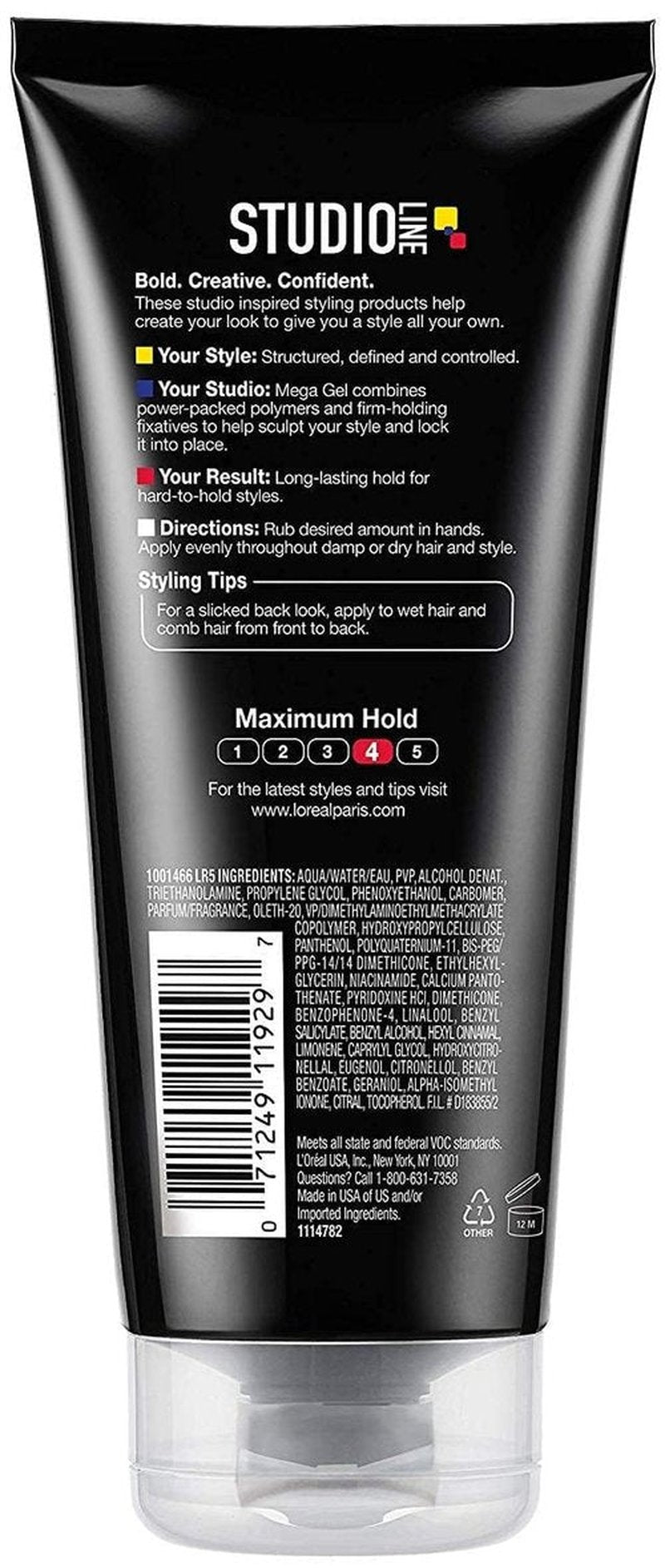 L?Or?al Paris Studio Line Head Lock Mega Hard Hold Gel 6.8 oz (Pack of 3)