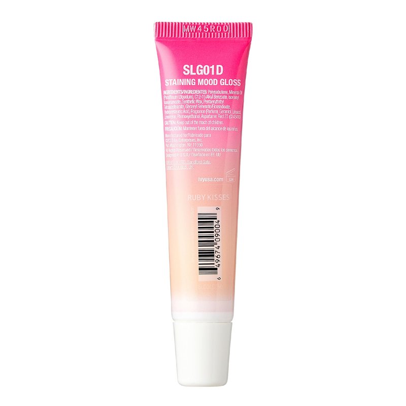 Ruby Kisses pH Color-Changing Pink Lip Gloss, Hydrating High-Shine Finish