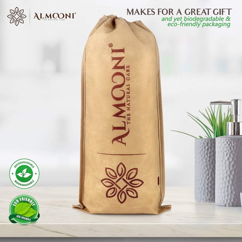 Almooni Natural Egyptian Loofah Back Scrubbers for Use in Shower, Exfoliating Natural Loofah Back Scrubber for Shower for Men and Women to Clean Your Back Deeply - 1 Count (1 Pack)