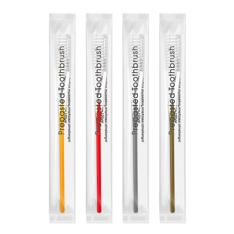 HQSLsund 200pcs Prepasted Disposable Toothbrushes Bulk Individually Wrapped Pre Pasted Soft Bristle Tooth Brush Set Travel Toothbrushes for Homeless Gift Hotel Camping Travel