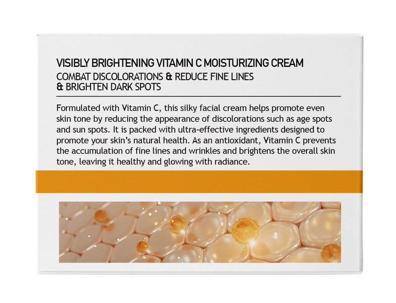 CLARA'S NEW YORK | Brightening Vitamin C Moisturizer Face Cream | with Hyaluronic Acid | Acne Scars Dark Spots Reduce Fine Lines, Healthy Glowing Skin | Non-sticky, Fast-absorbing | 50ml MADE IN USA