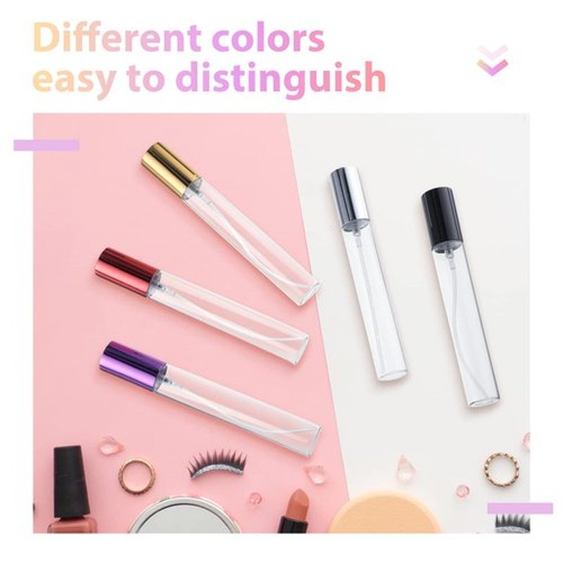 Yinder 25 Pcs Perfume Travel Refillable Atomizer bulk Perfume Bottles Empty Mini Perfume Sample Spray Bottle Clear Fragrance Bottle Cologne Perfume Containers(15 ml,Black, Red, Purple, Gold, Silver)