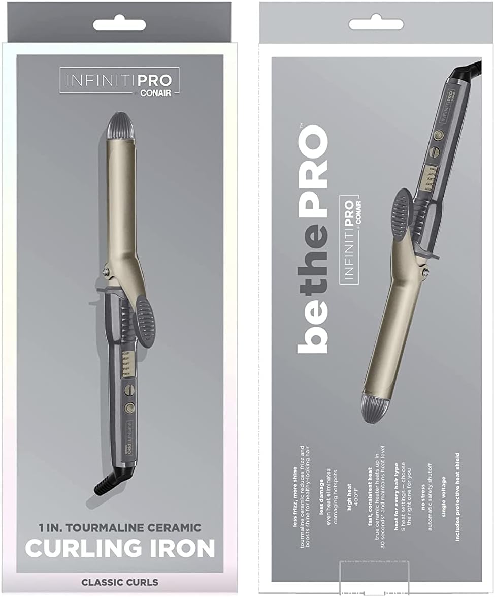 Tourmaline Ceramic Tapered Curling Wand - 1 1/4" to 3/4" for Beachy Waves