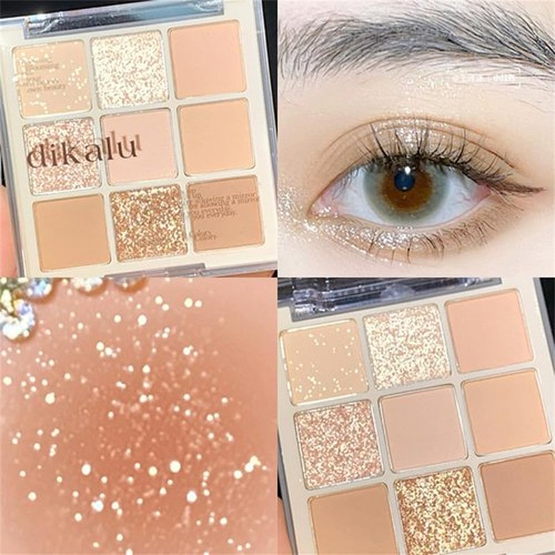 GHFCZOO Blooming Your Own Beauty Eyeshadow Palette, 9 Shades, Glitter and Matte Finishes (03#)