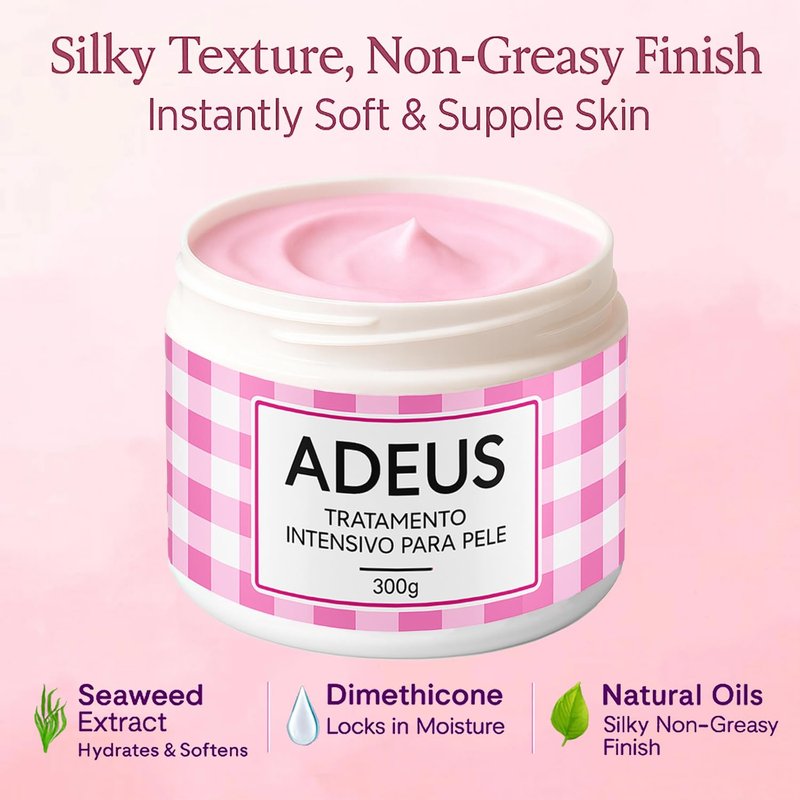 JINMAO Adeus Crema Brasileña – Intensive Multifunctional Body Treatment, Pink Stretch Mark Cream with Arnica, Ginger, Caffeine & Green Tea for Smooth, Elastic Skin – 300g