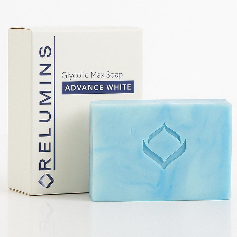 Relumins Glycolic Acid Soap Bar with Aloe and Salicylic Acid – Gentle AHA Mild Peel for Smoother, Soothing Skin - 135g x 1 Bar with Net