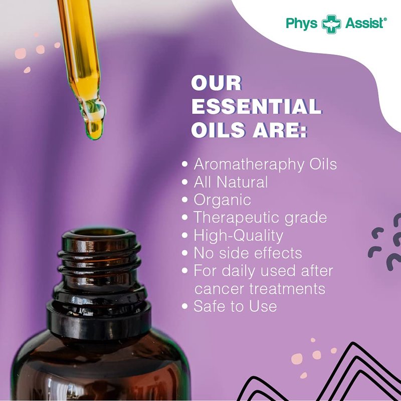 PhysAssist Oncology Aromatherapy for Nausea. Contains Natural Essential Oils, Compact Travel Size.